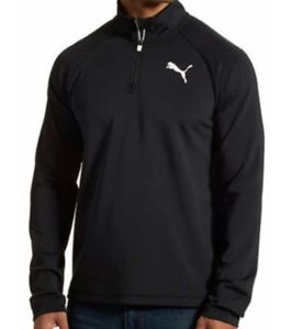 Puma men's black ess active quarter zip Xl